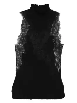 Топ с кружевной вставкой Ermanno Scervino, черный