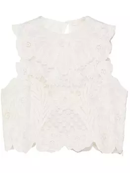 Топ с кружевным узором Ulla Johnson, белый