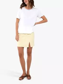 Топ с кружевным вырезом и короткими рукавами Florine A-VIEW, белый