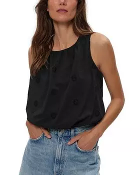 Топ с кружевными вставками Hazel Eyelet Bubble Michael Stars, черный