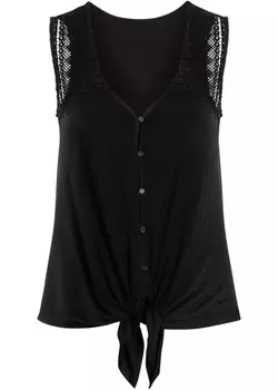 Топ с кружевом Bodyflirt, черный