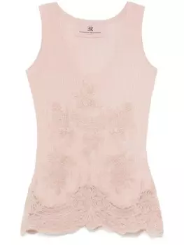 Топ с кружевом Ermanno Scervino, розовый