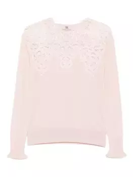 Топ с кружевом Ermanno Scervino, розовый