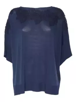 Топ с кружевом Ermanno Scervino, синий