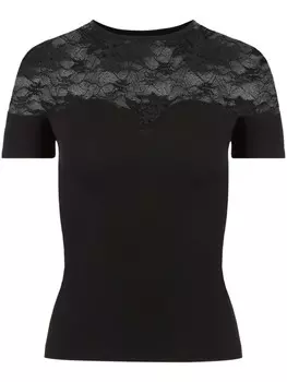 Топ с кружевом Nina Ricci, черный