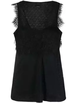 Топ с кружевом PINKO, черный