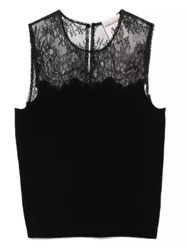 Топ с кружевом Semicouture, черный