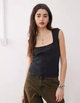 Топ с квадратным вырезом COLLUSION черного цвета