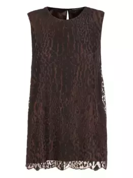 Топ с леопардовым кружевом TOM FORD, коричневый