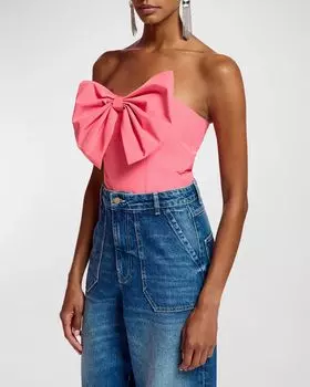 Топ с лифом без бретелек и бантом Freesia Essentiel Antwerp, цвет Grannys Lipstick