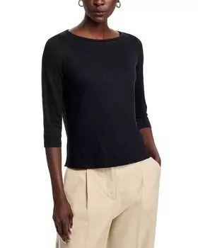 Топ с лодочкой и рукавом три четверти Majestic Filatures, черный