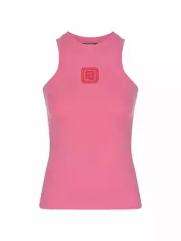 Топ с логотипом Balmain, розовый