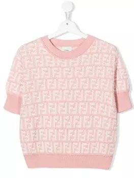 Топ с логотипом FF Fendi Kids, розовый