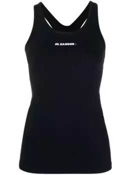 Топ с логотипом JIL SANDER, черный