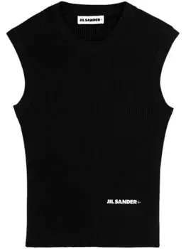Топ с логотипом JIL SANDER, черный
