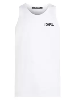 Топ с логотипом KARL LAGERFELD, белый