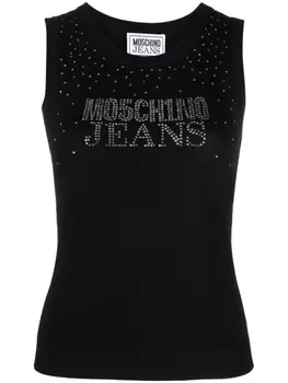 Топ с логотипом MOSCHINO JEANS, черный
