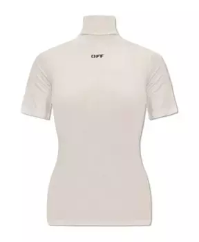 Топ с логотипом Off White, бежевый