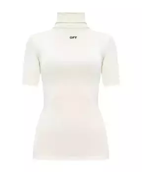 Топ с логотипом Off White, бежевый