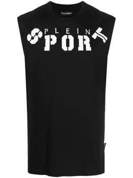 Топ с логотипом Plein Sport, черный