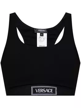 Топ с логотипом Versace, черный