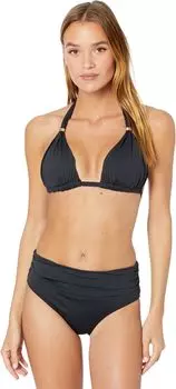 Топ с лямкой на шее и формованной чашкой Beach Club Solids LAUREN Ralph Lauren, черный