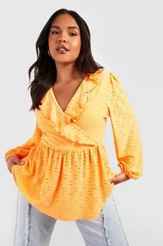 топ с люшками Boohoo, оранжевый