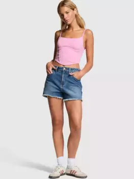 Топ с микрокорсетом на затяжке Pink Bralettes & Bra Tops, розовый