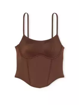 Топ с микрокорсетом на затяжке Pink Bralettes & Bra Tops, цвет Ganache