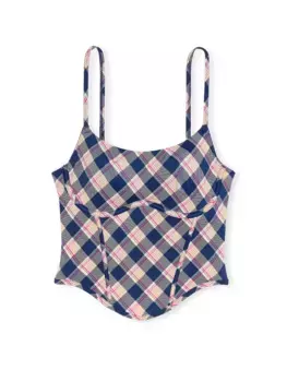 Топ с микрокорсетом на затяжке Pink Bralettes & Bra Tops, темно-синий