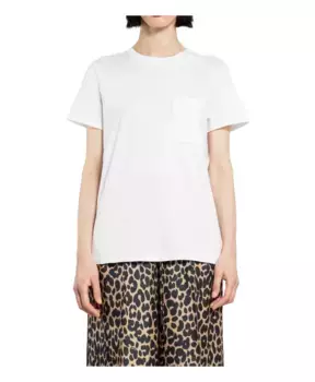 Топ с нагрудным карманом и вышитой монограммой Max Mara, белый