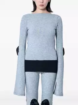 Топ с нашивками на локтях Sia Arnika, серый