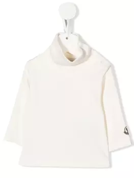Топ с нашивкой-логотипом Moncler Enfant, белый