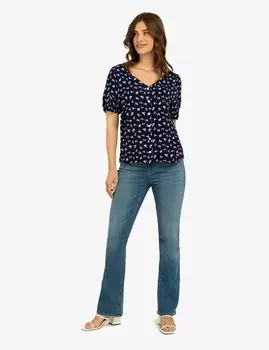 Топ с объемными рукавами U.S. Polo Assn., синий