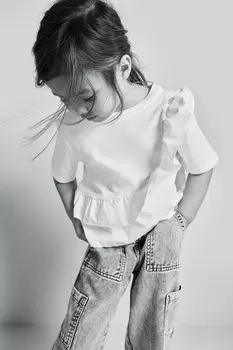 Топ с оборками H&M, белый