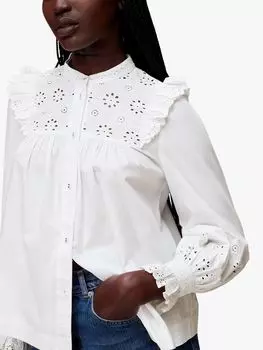 Топ с оборками и рукавами Whistles Broderie, белый