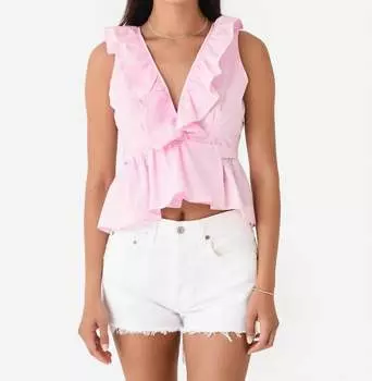 Топ с оборками и запахом цвета пион Never a Wallflower, цвет peony