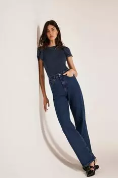 Топ с оборками на рукавах Mint Velvet, синий