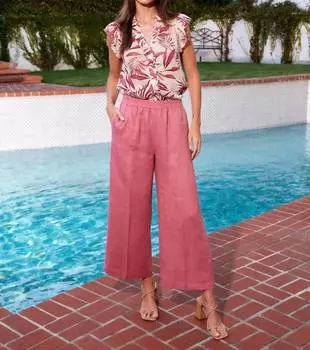 Топ с оборками на рукавах, с узором Fifteen Twenty, цвет patterned