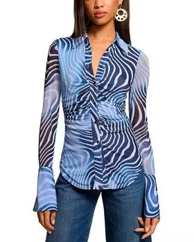 Топ с оборками Talisa Ramy Brook, синий