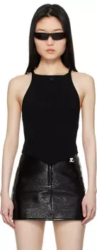 Топ с острыми краями из трикотажного ребра Courreges