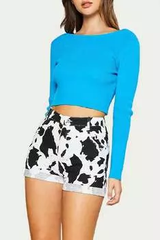 Топ с открытой спиной и отделкой цепочкой синего цвета Pretty Garbage