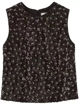 Топ с открытой спиной, расшитый пайетками Claudie Pierlot, черный