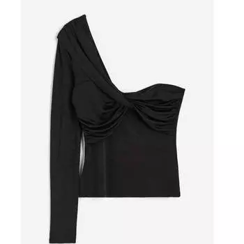 Топ с открытым плечом H&M Draped, черный