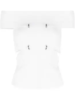 Топ с открытыми плечами Alexander McQueen, белый