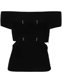 Топ с открытыми плечами Alexander McQueen, черный