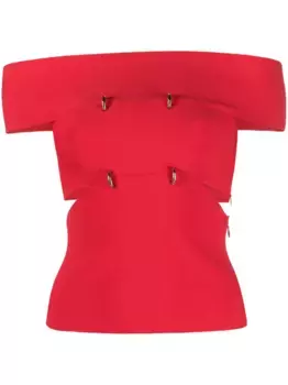 Топ с открытыми плечами Alexander McQueen, красный