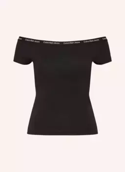 Топ с открытыми плечами Calvin Klein Jeans, черный