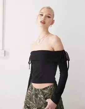 Топ с открытыми плечами COLLUSION с бантом на плече