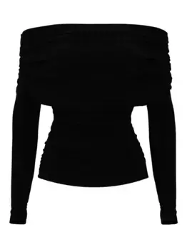 Топ с открытыми плечами и драпировкой Lika, черный